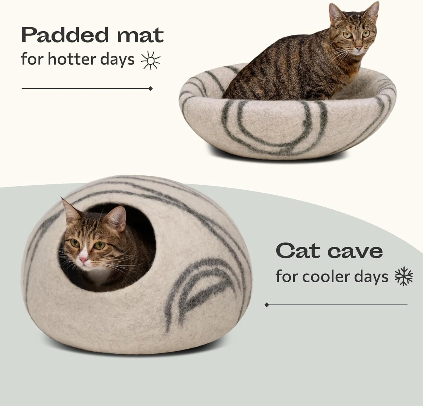 Cat Enclosure – Premium Felt Cat Enclosure for Indoor Cats, Handmade 100% Merino Wool