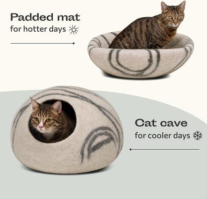 Cat Enclosure – Premium Felt Cat Enclosure for Indoor Cats, Handmade 100% Merino Wool