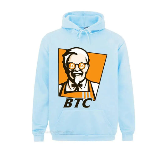 Men Hooded Pullover Bitcoin BTC Original Recipe Funny KFC Adult Sportswear Personality Adult Print Custom Cotton