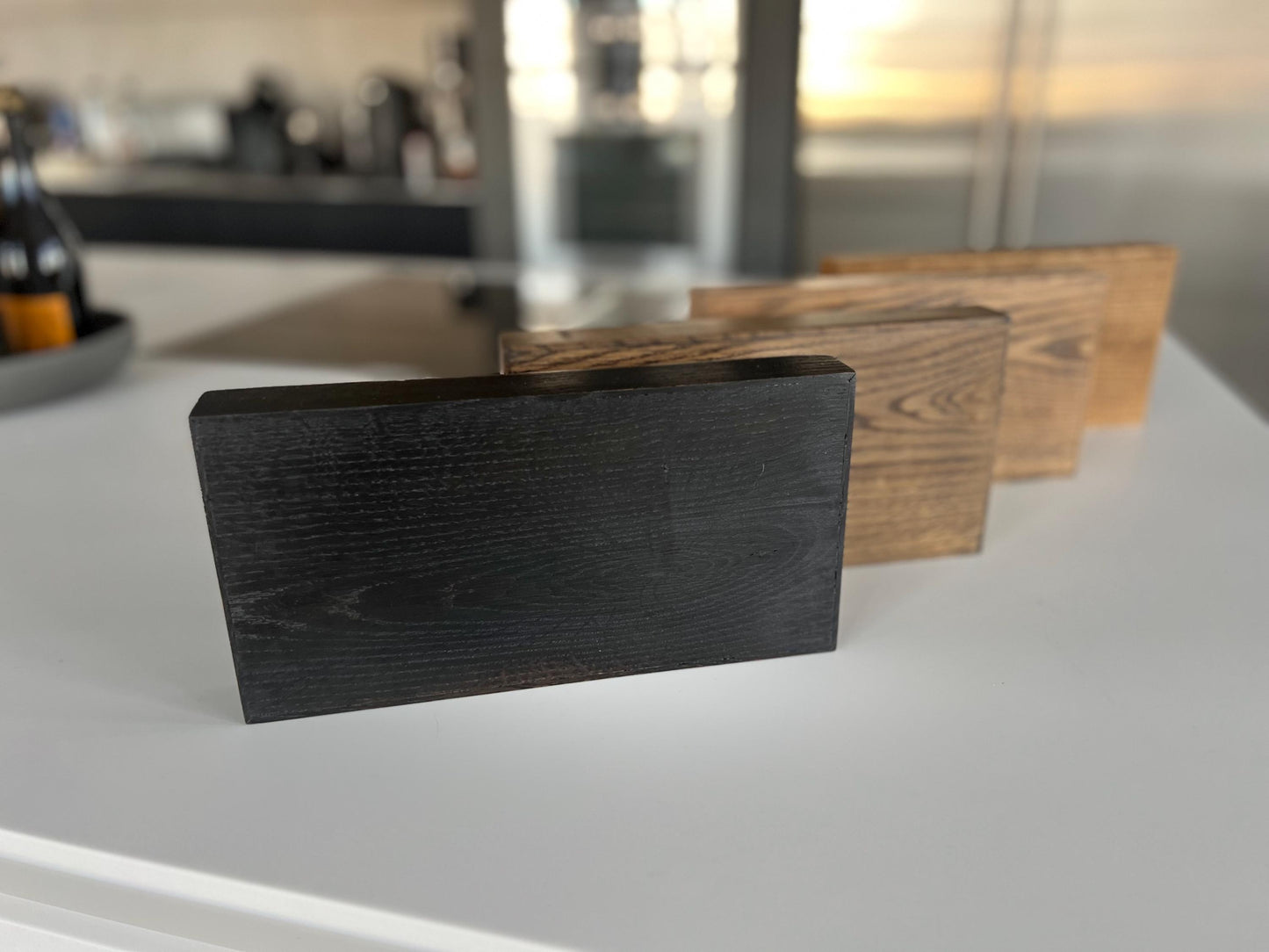 Handcrafted Cryptoak Ticker Series LED Cryptocurrency Displays in Premium Oak Wood